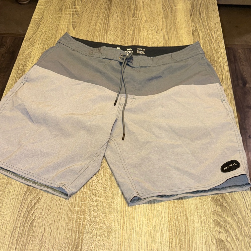 RVCA Light and Dark Gray Swim Trunks